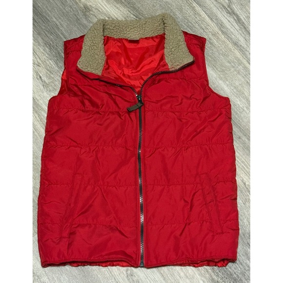 Carters‎ Puffer Vest Sherpa Collar Full Zip Sleeveless Jacket Red Size 10 - Picture 1 of 5